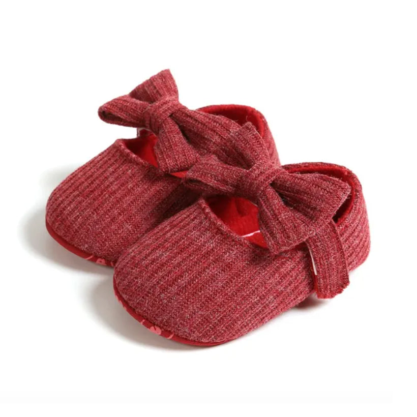 Bow Knit baby newborn red Shoes, shop the best Christmas gift gifts for her for him from Inna carton online store dubai, UAE!