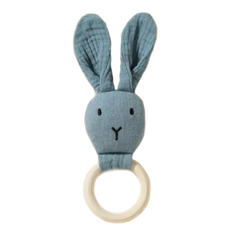 cotton baby bunny natural wood teething ring, shop the best gift gifts for her for him from Inna carton online store dubai, UAE!