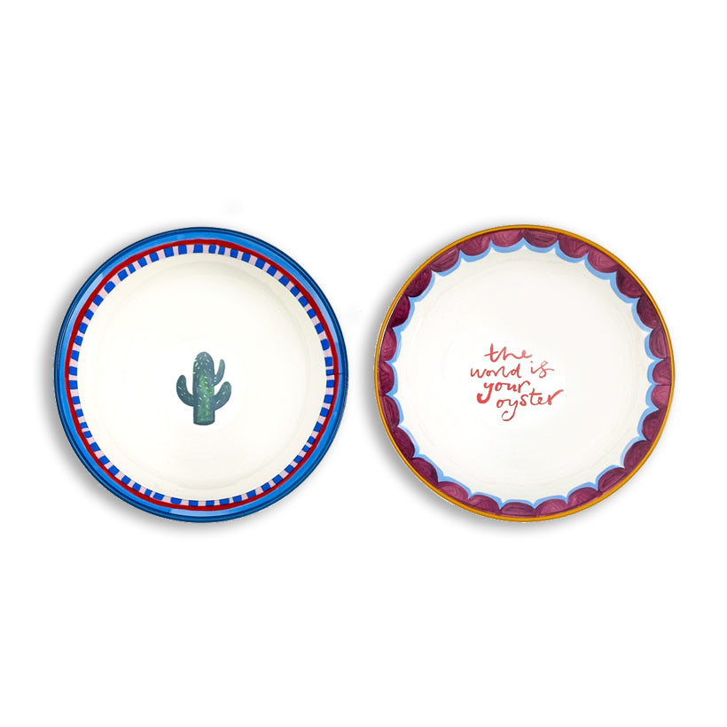 Electric Coast Set of 2 Nibble Bowls Cactus & Oyster, the best customize gift and gifts for her and for him from Inna Carton online shop Dubai, UAE!