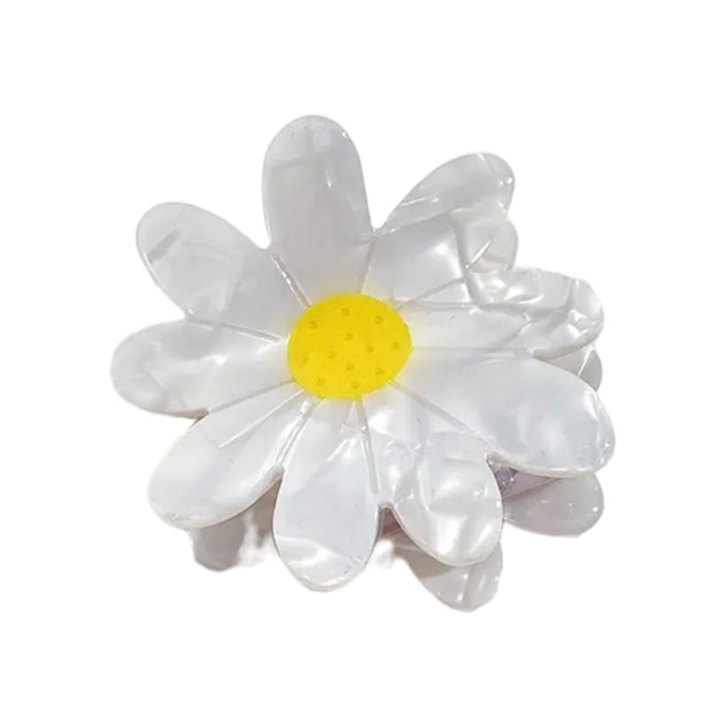 Daisy hair claw clip in pearlized acetate white, shop the best gift gifts for her for him from Inna carton online store dubai, UAE!