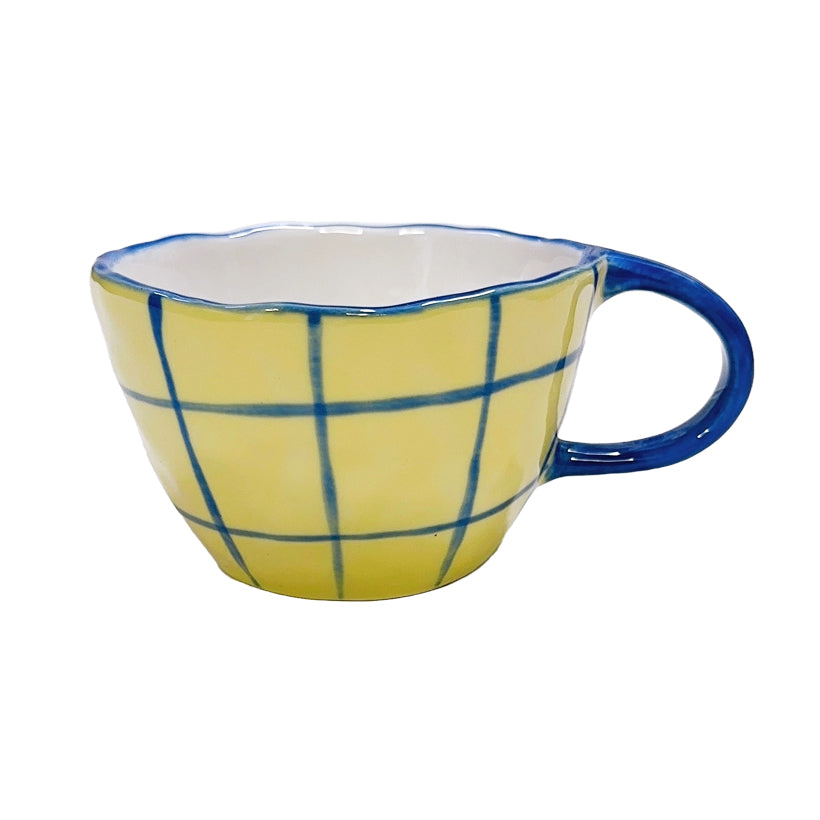 Plaid Mug Yellow, the best customize gift and gifts for her and for him from Inna Carton online shop Dubai, UAE!