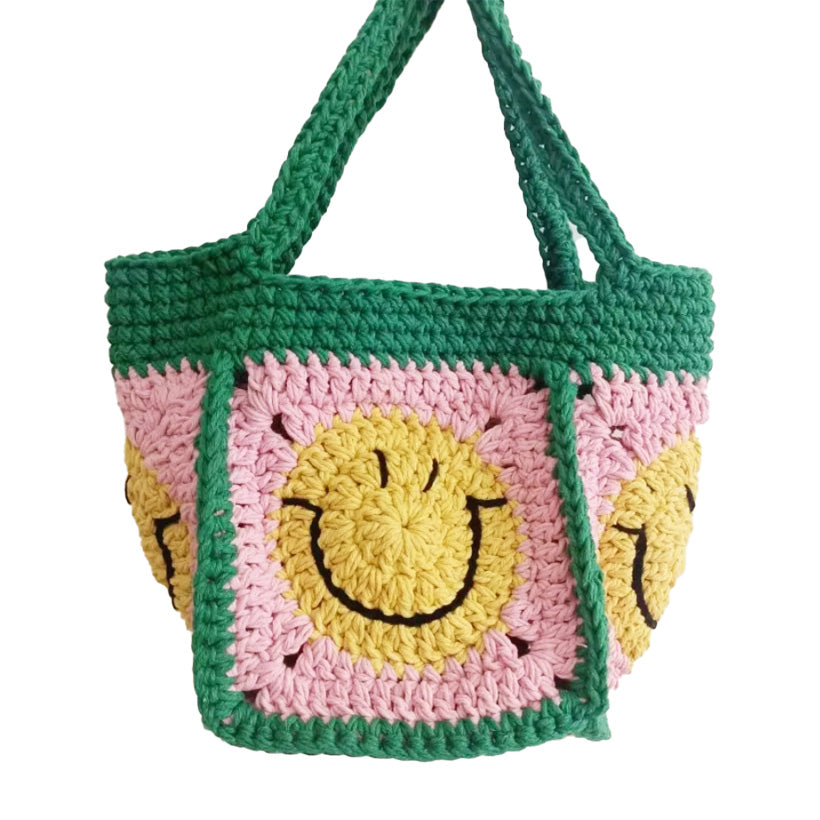 Smiley Satchel Bloom Necklace | Malachite Green Knitted Hair Scrunchy | Yellow, shop the best gift gifts for her for him from Inna carton online store dubai, UAE!
