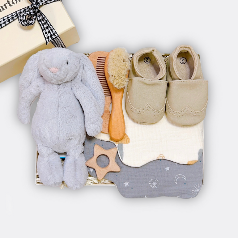 Baby Bashful Bunny Soft Toy Wooden Hair Brush & Comb Twinkle Wooden Teether Cotton Bib Twinkle Bib, the best customize gift and gifts for her and for him from Inna Carton online shop Dubai, UAE!